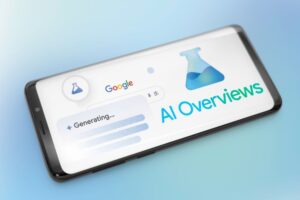 Google AI Overviews on a phone